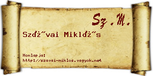 Szávai Miklós névjegykártya