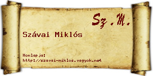 Szávai Miklós névjegykártya